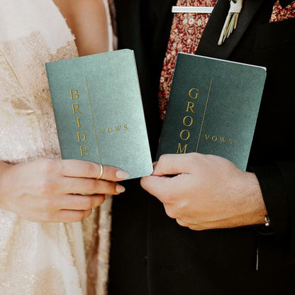 WeddingGiftsWedding Vow Books His and Hers Soft Touch Gold Foil Engraving Vow Books Wedding Essentials Wedding Accessories(TR-HH-Black)