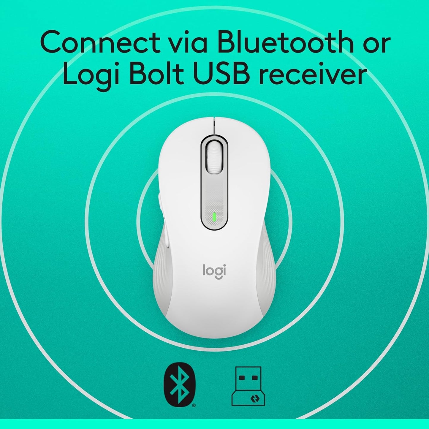 Logitech Signature M650 L Full Size Wireless Mouse - For Large Sized Hands, 2-Year Battery, Silent Clicks, Customizable Side Buttons, Bluetooth, for PC/Mac/Multi-Device/Chromebook - Black