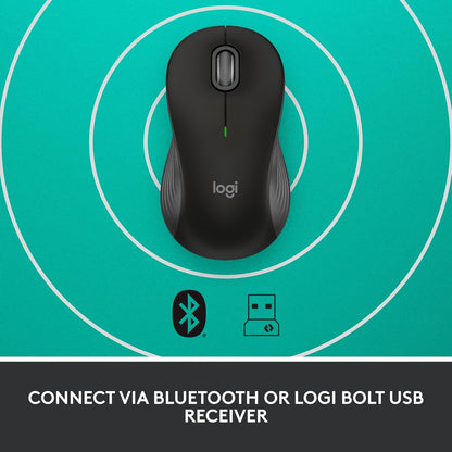 Logitech Signature M650 L Full Size Wireless Mouse - For Large Sized Hands, 2-Year Battery, Silent Clicks, Customizable Side Buttons, Bluetooth, for PC/Mac/Multi-Device/Chromebook - Black