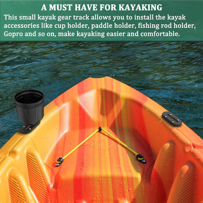 Huntury Kayak Track, Kayak Low Profile Track, Kayak Rail, Kayak Accessories Mount Track, Kayak Gear Track for Fishing Rod Holder, Fish Finder, Cup Holder, Anchor Cleat, Pack of 4, 4"