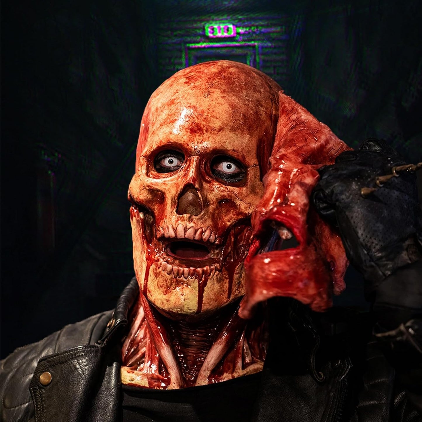 Halloween Masks, Creepy Clown Jack Skull Mask, Halloween Scary Latex Double Face Masks for Adults, Skeleton Full Head Mask