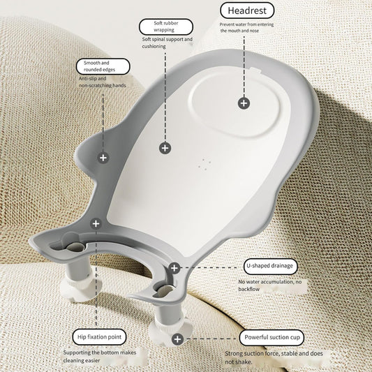 Baby Bathtub, Adjustable Soft Non Slip U Shaped Drainage Baby Bath Support With Suckers For Babies 0-12 Months Home Use, Products - PuriLite