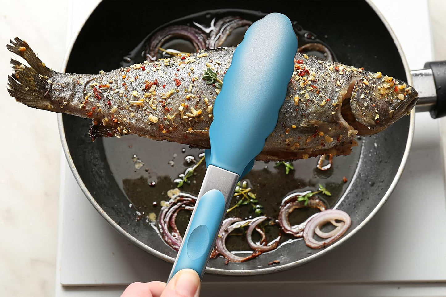 Purilite Select Silicone &amp; Stainless Steel Kitchen Tongs