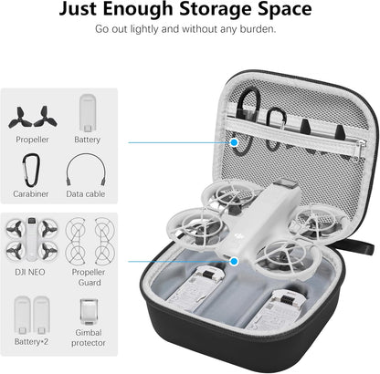 FPVtosky Carrying Case for DJI NEO, Porable Travel Storage Bag for DJI NEO Drone Aceessories (for DJI NEO, Black)