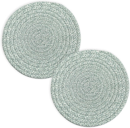 Trivets for Hot Dishes, Pots and Pans, 8 Inches Hot Pads 5 Pcs, Pot Holders for Kitchen, Heat Resistant Mat Protect Counter, Coasters Set Home Essentials Farmhouse Decor (Blue)