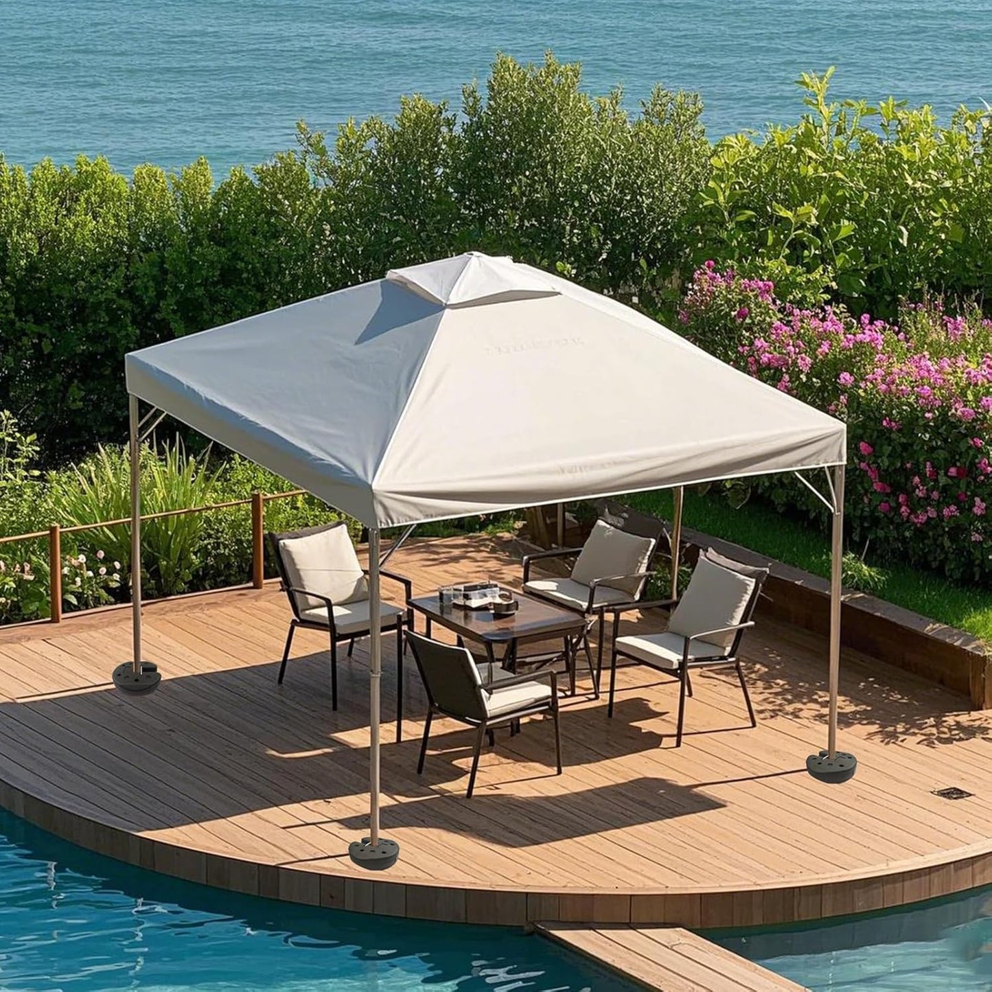 T&Jero Square Heavy Duty Canopy Weights for Legs of Pop Up Tent Gazebo Set of 4, 28 lb