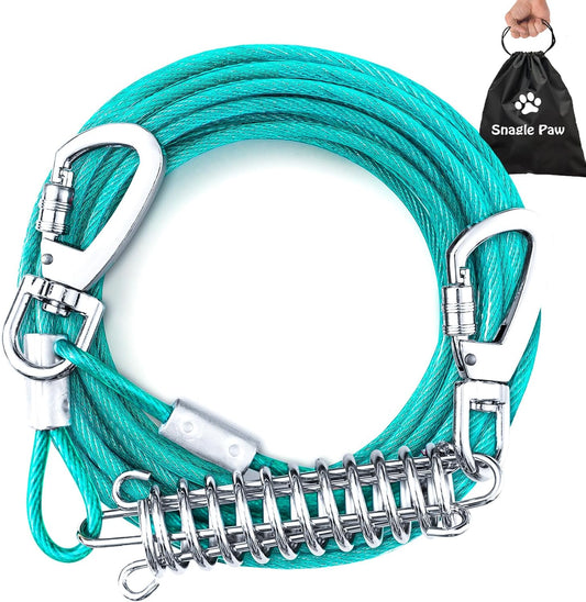 Tie Out Cable for Dogs, 10FT Dog Leads for Yard Chew Proof, Heavy Duty Dog Tie Out Cable for Large Dogs Up to 126lbs, Durable Dog Runner for Yard or Camping