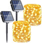 Joomer Solar String Lights Outdoor, 2Pack Total 80FT 240LED 8 Modes Solar Fairy Lights, Super Bright Waterproof Twinkle Lights for Tree, Patio, Garden, Outdoors (Warm White)
