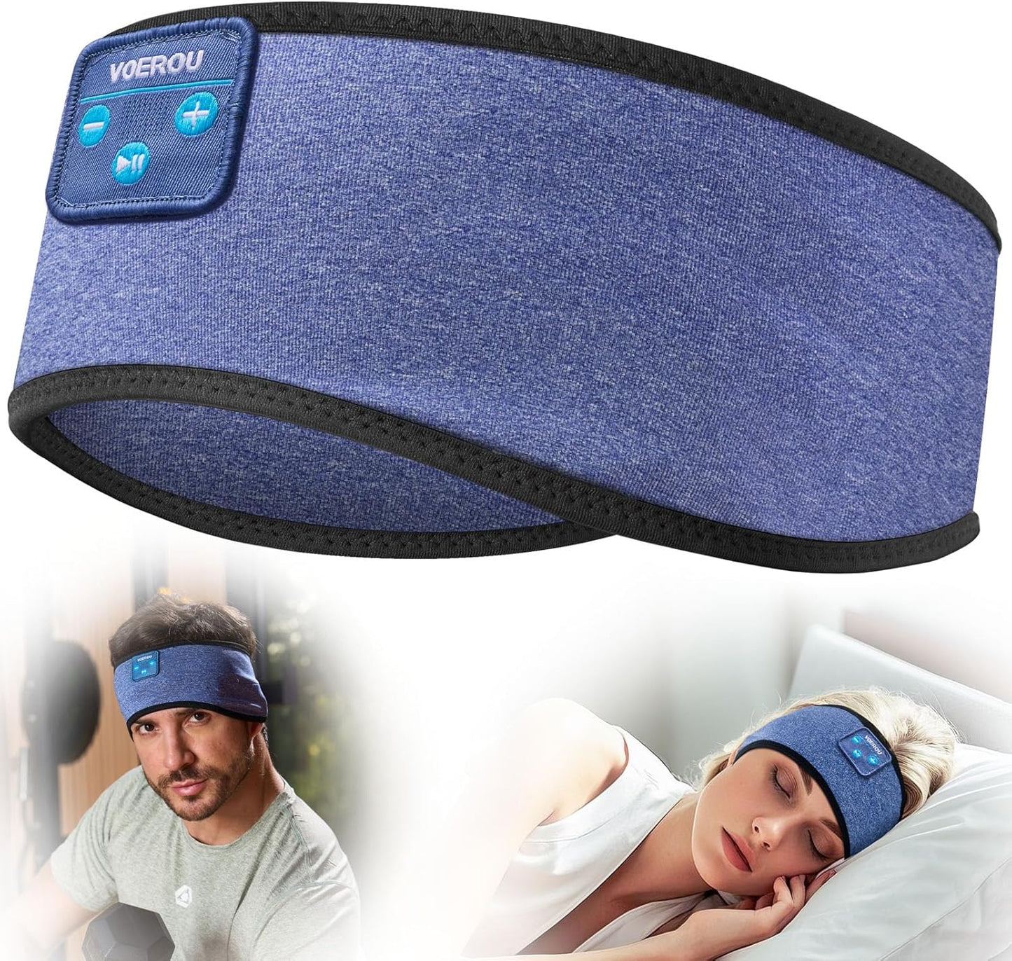 Sleep Headphones Bluetooth Headband, Voerou Wireless Sleeping Headphones Earbuds Sleep Mask with Stereo Speakers-Cool Tech Gadget for Men Women,Perfects for Sleep Workout Running Yoga Travel Insomnia