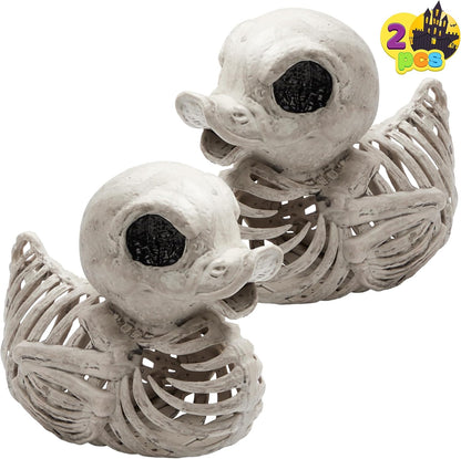 JOYIN 2 PCS 4.5” Duck Skeleton Plastic Bones Halloween Decorations for Spooky Animal Courtyard Halloween Graveyard Decor, Indoor Outdoor Prop Party Trick or Treat Decor - PuriLite