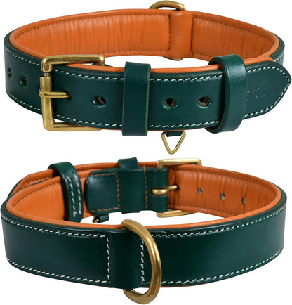 DowgClub | Genuine Leather Dog Collar | Full Grain, Heavy Duty | Comfortable, Strong | Best for Pups, Small, Medium & Large Breeds | Pink, Brown, Black, Tan