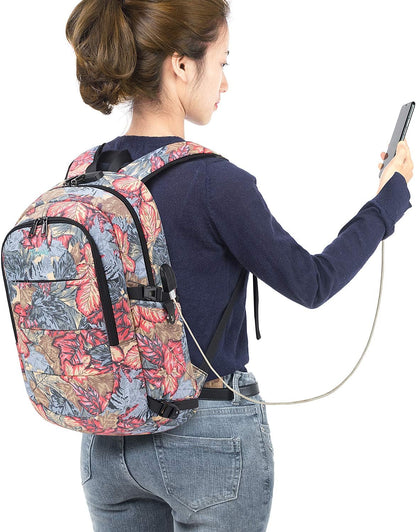 Tzowla Laptop Travel Slim School Backpack Water Resistant Anti-Theft Bag with USB Charging Port and Lock 15.6 Inch Computer Business Backpacks for Men Women College Student Gift,Bookbag Casual Daypack