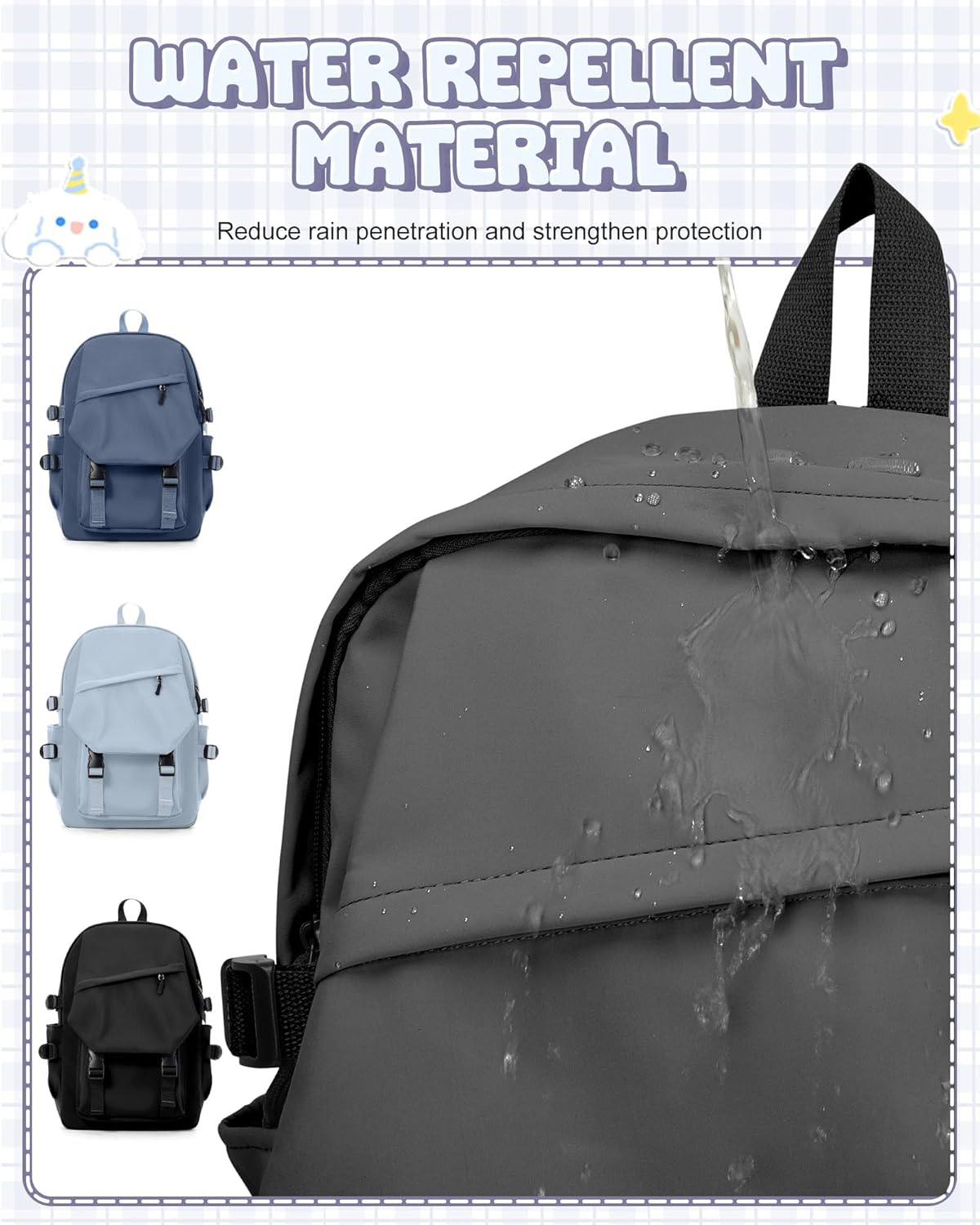 School Backpack for Women Men College High School Bags for Boys Girls Casual Daypack Laptop Backpack Waterproof Black Bookbag Travel Rucksack