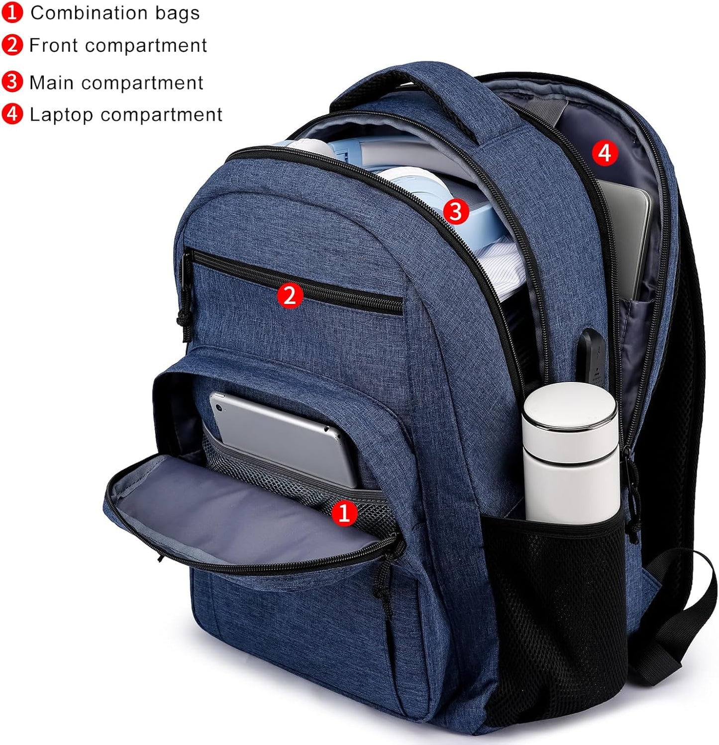 School backpack for Teen Boys, Backpack for Men,15.6 inch Laptop Backpack with USB Charging Port, Large Computer Bookbag with Compartments, Ergonomic Straps, Black