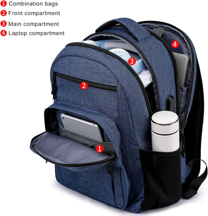 School backpack for Teen Boys, Backpack for Men,15.6 inch Laptop Backpack with USB Charging Port, Large Computer Bookbag with Compartments, Ergonomic Straps, Black