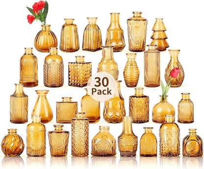 30 Pcs Mini Bud Vases As Wedding Centerpieces for Tables,Clear Bud Vases for Flowers,Small Flower Vases Suitable for Birthday Party,Anniversary,Wedding Reception,Baby Shower