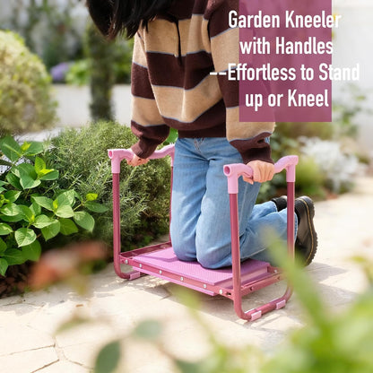 Folding Garden Stool and Kneeler, Heavy Duty Garden Kneeler and Seat, Kneeling Device for Gardening, Gardeners and Seniors (Purple)