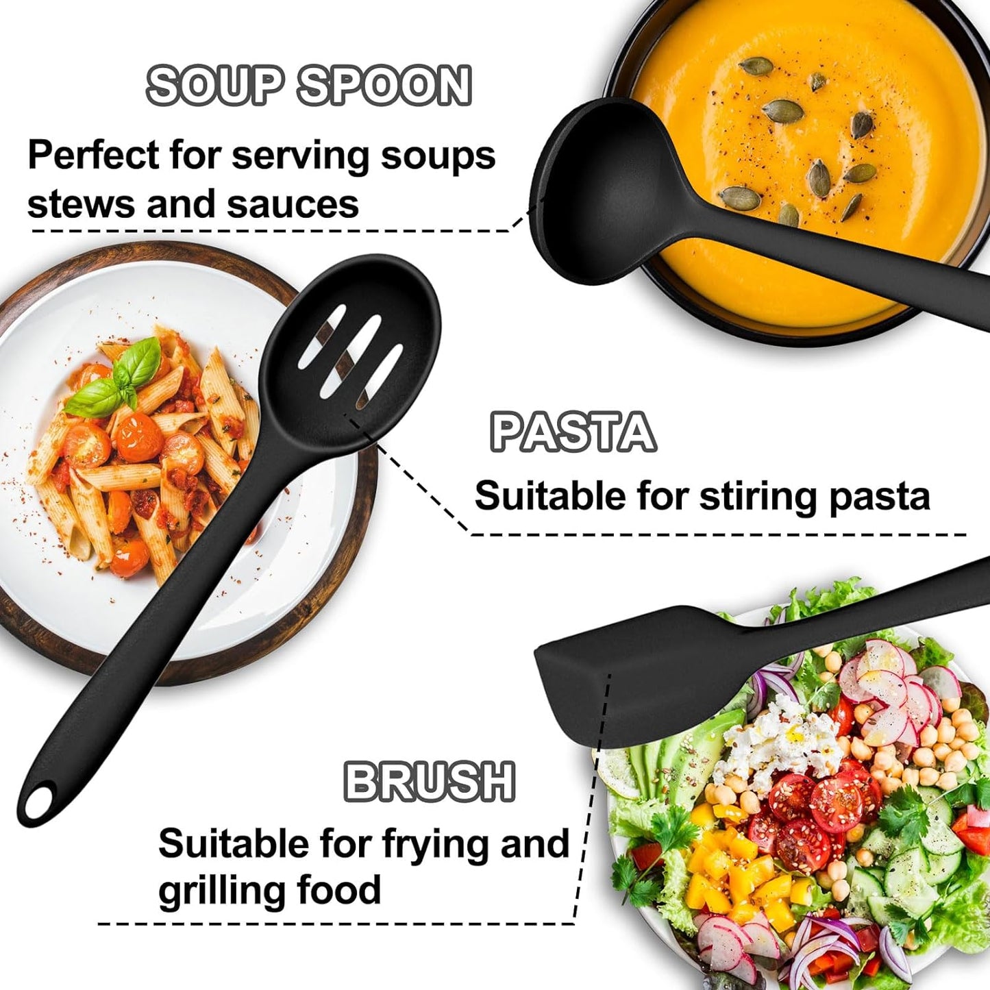 Silicone Kitchen Cooking Utensils Set, Umite Chef 22Pcs Heat Resistant Kitchen Utensils, Spatula, Spoon, Whisk, Dishwasher Safe Kitchen Utensil Gadgets Tools Set for Nonstick Cookware(Khaki)