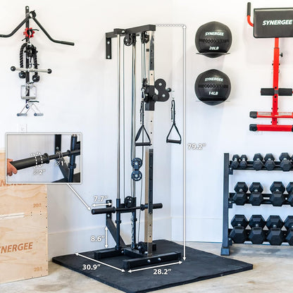 Synergee Dual Pulley Machine – Wall Mounted Adjustable Cable Station