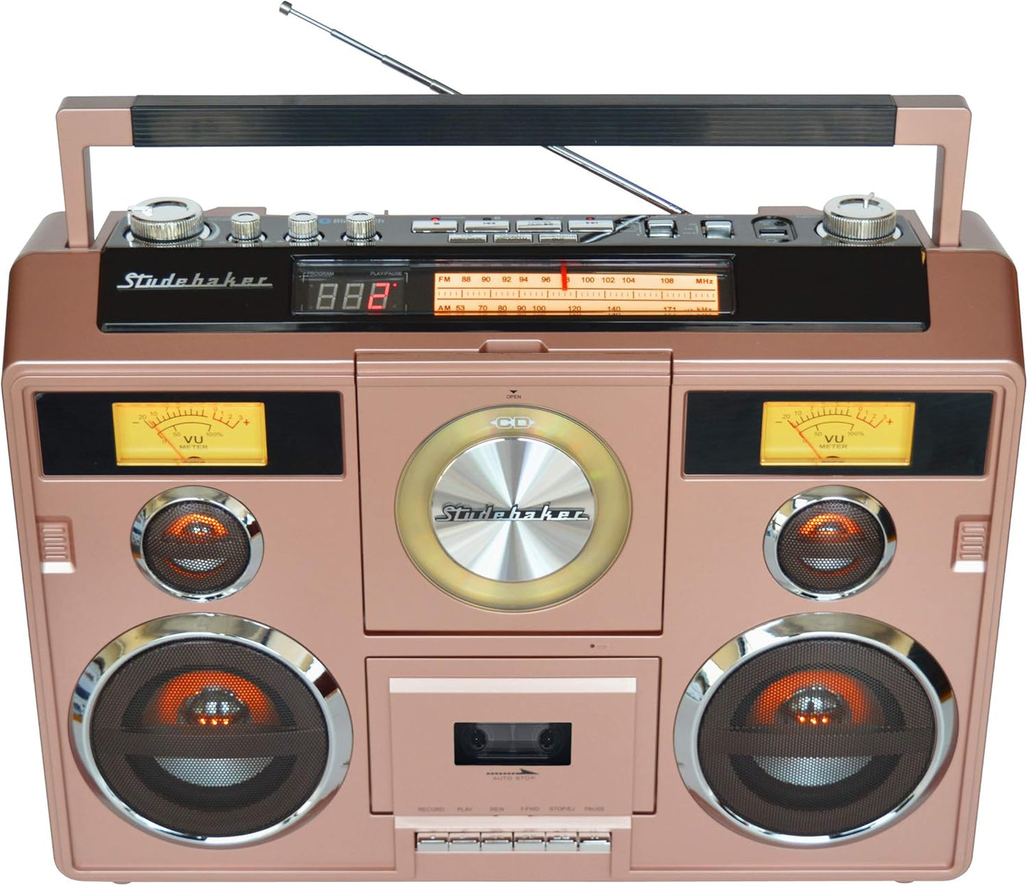 Sound Station Portable Stereo with Bluetooth/CD/AM-FM Radio/Cassette Recorder (Silver)