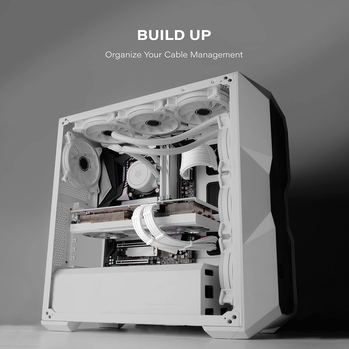 EZDIY-FAB PSU Extension Cable Sleeved Custom Mod PC Power Supply Cable, Soft Nylon Braided with Comb Kit 24PIN/8PIN to 6+2Pin/ 8PIN to 4+4PIN-30CM 300MM - All White Edition