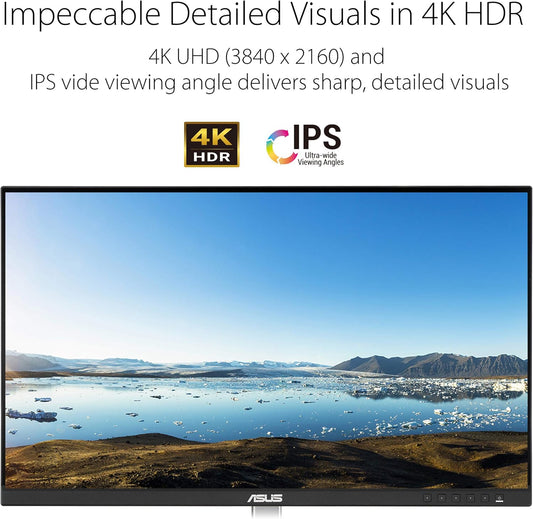 ASUS ProArt Display PA279CV 27” 4K HDR UHD (3840 x 2160) Monitor, IPS, 100% sRGB/Rec. 709, ΔE < 2, USB-C DisplayPort HDMI USB hub, Calman Verified, Eye Care, Tilt Pivot Swivel Height Adjustable - PuriLite