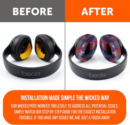 WC Wicked Cushions Replacement Ear Pads for Beats Studio 2 & 3 (B0501, B0500) Wired & Wireless | Does NOT Fit Beats Solo | Softer PU Leather, Enhanced Foam & Stronger Adhesive | Black