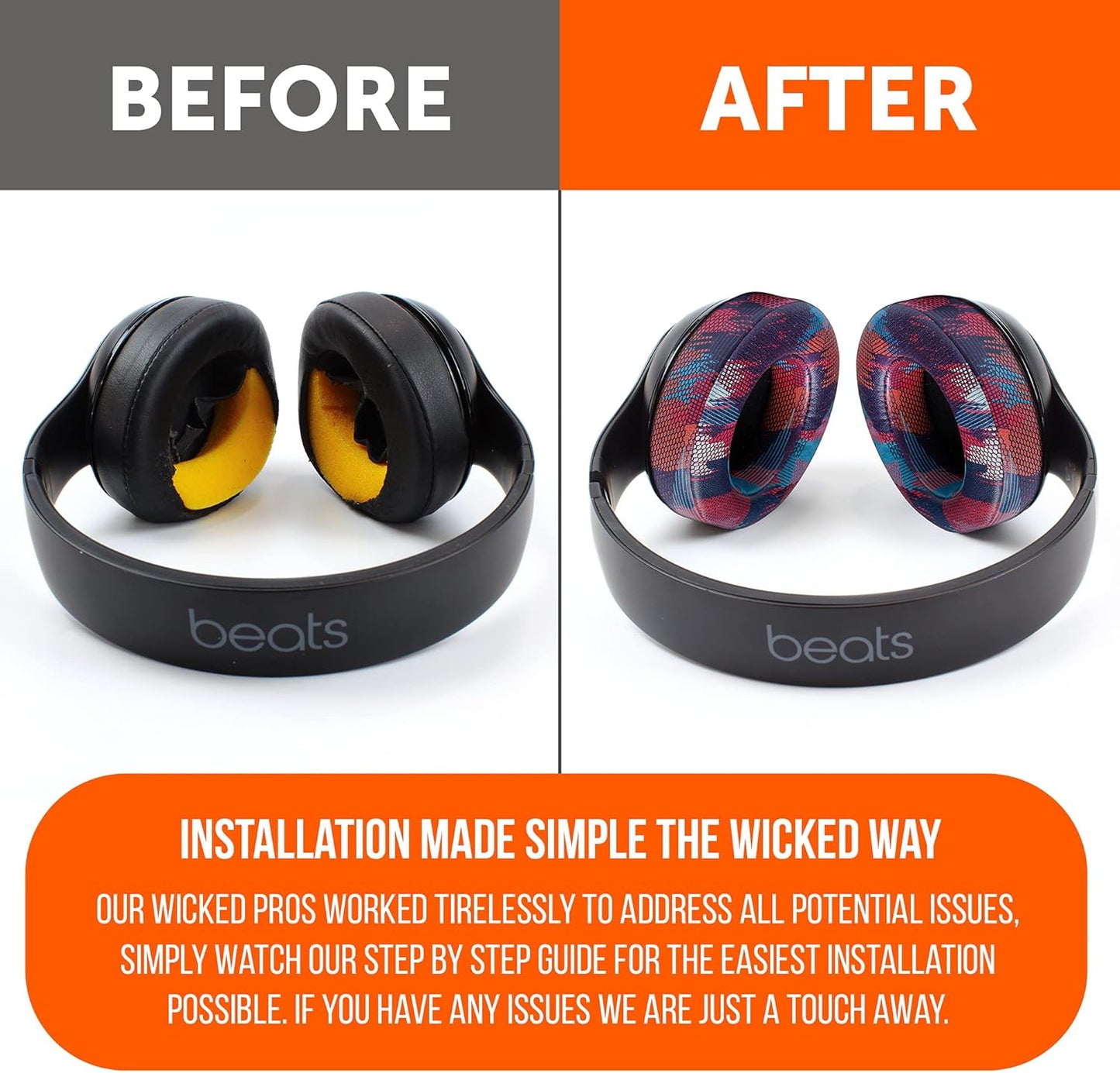 WC Wicked Cushions Replacement Ear Pads for Beats Studio 2 & 3 (B0501, B0500) Wired & Wireless | Does NOT Fit Beats Solo | Softer PU Leather, Enhanced Foam & Stronger Adhesive | Emerald Tide