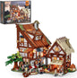 FUNWHOLE Medieval-Market Lighting Building-Bricks Set - Medieval Town LED Light Construction Building Model Set 2614 Pcs for Adults and Teen