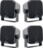 Herdio 4 Inches Heavy Duty Waterproof Boat Marine Box Outdoor Speakers Surface Mounted for Skid Steer ATV UTV RZR RV Golf Cart Tractor Powersports Boat Truck Jeep(4 Black Speakers)
