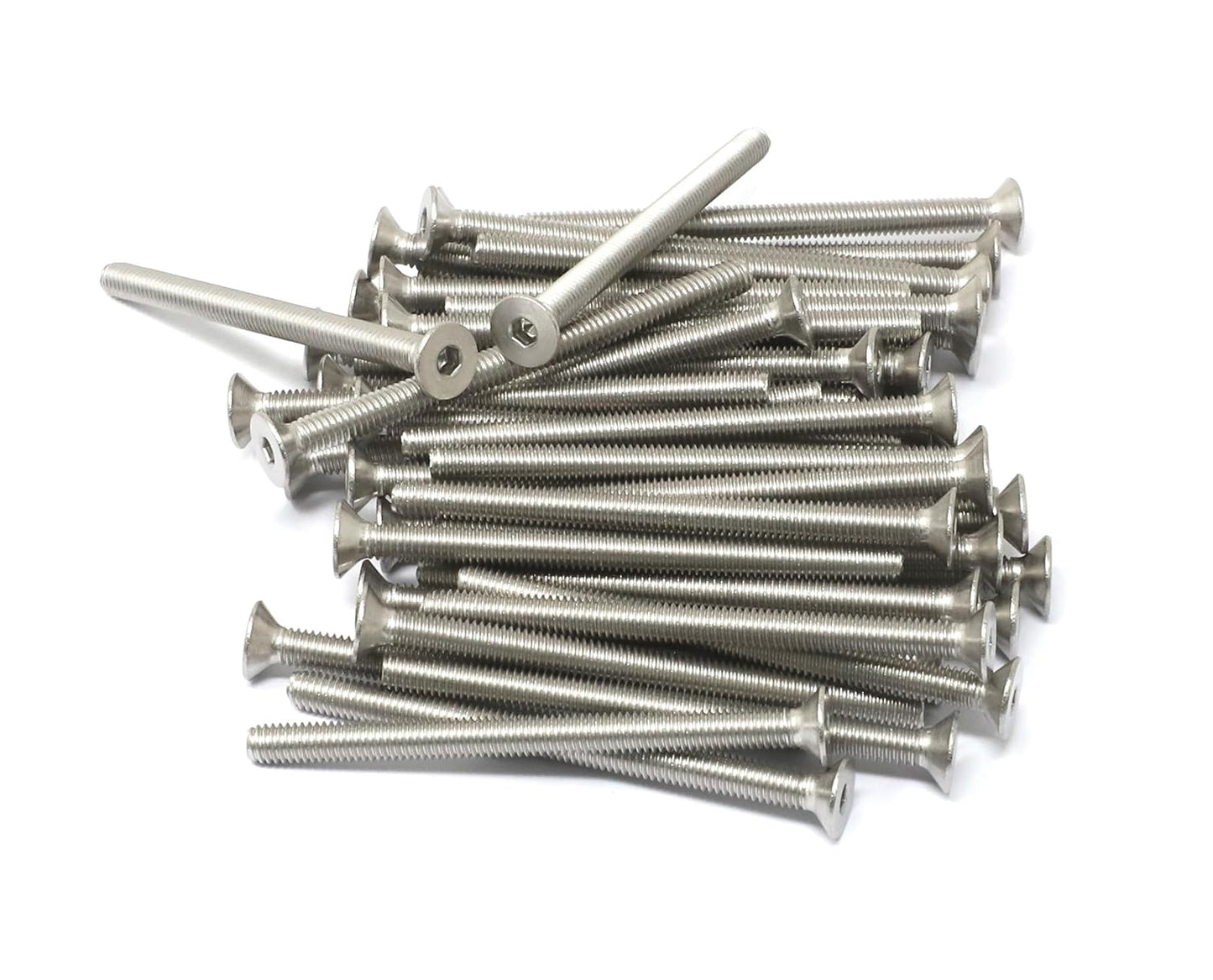 iexcell 5 Pcs M8 x 80mm Thread Pitch 1.25 mm Stainless Steel 304 Hex Socket Flat Head Cap Screws Bolts Kit