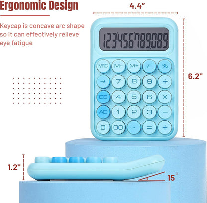 Mr. Pen- Mechanical Switch Calculator, 12 Digits, Large LCD Display, Orange With Big Buttons, Desktop, Cute and Aesthetic Design
