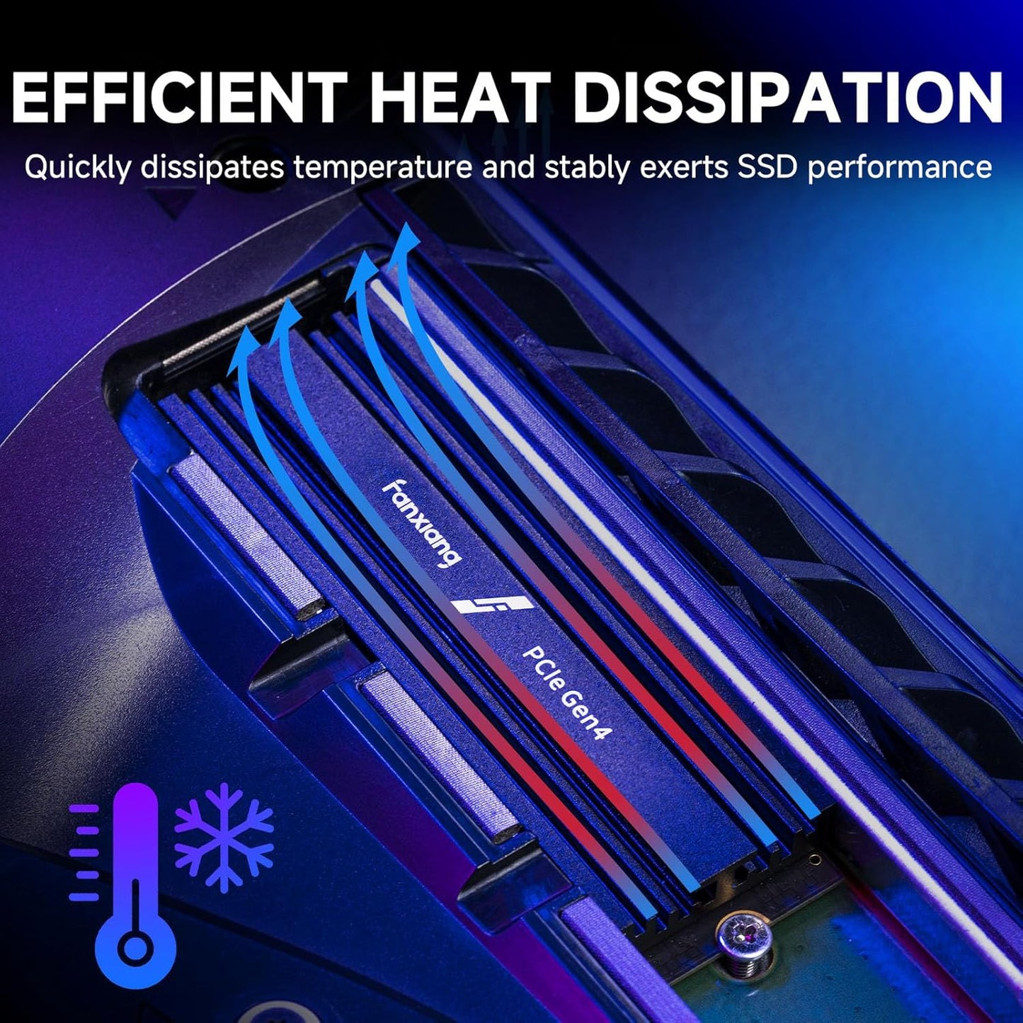 fanxiang S880E 2TB with Heatsink PCIe NVMe SSD Gen 4 Gaming SSD M.2 2280, Up to 7100MB/s Compatible with PS5, Internal Solid State Drive for Gamers, Professionals, Creators