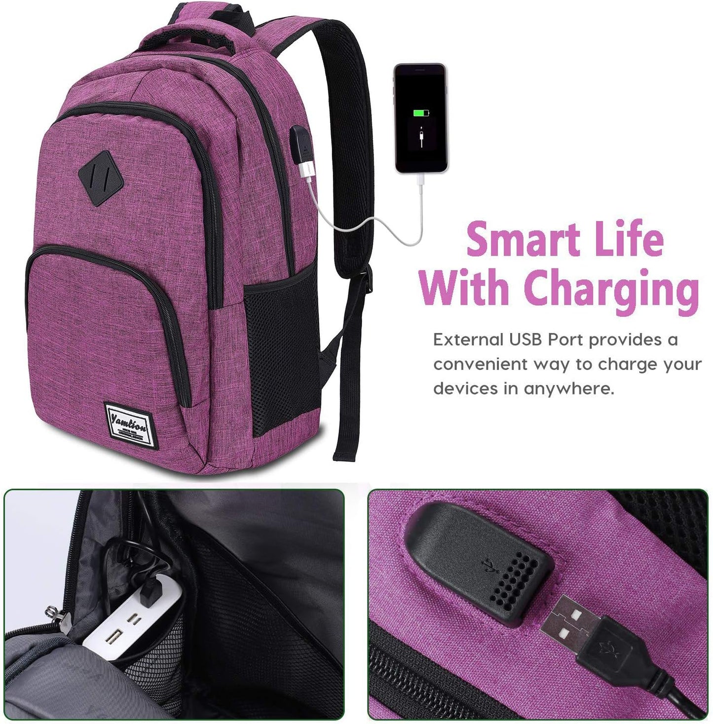 Backpack for Teen Girls,Boys School Backpack for Women with USB,College Backpack,Big Flower
