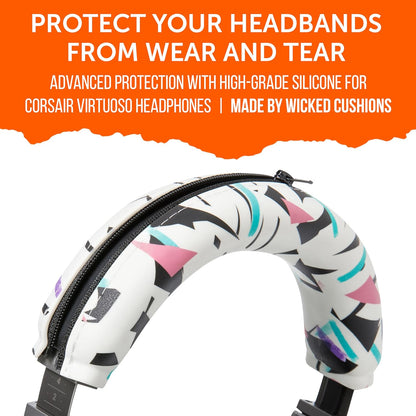 WC BandZ Virtuoso V2 - Silicone Headband Cover for Corsair Virtuoso Headphones by Wicked Cushions | Machine Washable, No More Flaking Leather | for Virtuoso Wireless, XT, and SE | Gold Marble