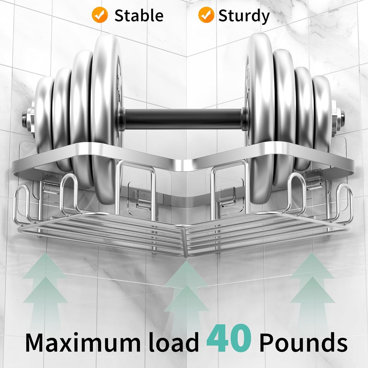 MOFOROCO 3-Pack Shower Caddy Corner Basket Shelf with Soap Holder, No Drilling Traceless Adhesive Shower Wall Shelves, Black Bathroom Shower Storage Organizer（ for 90-Degree Right-Angle Walls）