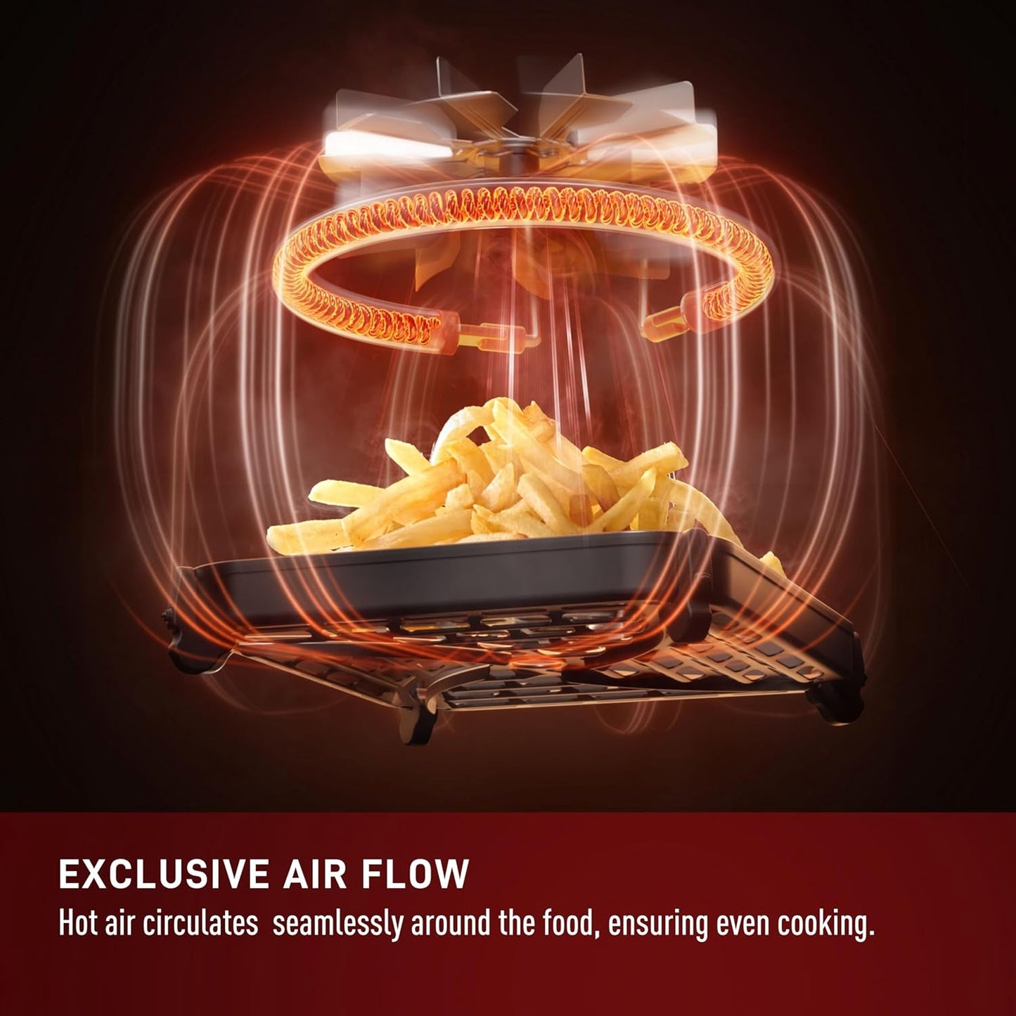 T-fal Infrared 2.0 Air Fryer, 8-in-1, Extra Large 7L / 7.3Qt., Infra-Heat Technology, Dual heating design, No pre-heating, Faster, Juicier and Crispier, Black