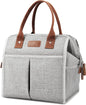 Lunch Bag for Women & Men, Insulated Lunch Box Cooler Tote Bags, Adult Reusable Lunch Boxes with Water Resistant for Work, Travel and Picnic (Grey)