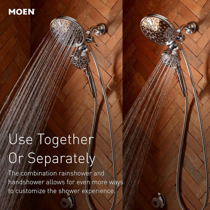 Moen 26009 Engage Magnetix 2.5 GPM Handheld/Rain Shower Head 2-in-1 Combo Featuring Magnetic Docking System, Pack of 1, Chrome