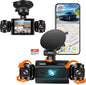 3 Channel Dash Cam WiFi FHD 2K Car Camera with 64GB Card, WIZACE 270° Front Dash Camera Front and Inside Left Right for Cars, Mini Dashcams with Night Vision,Loop Recording,WDR,G-Sensor, APP