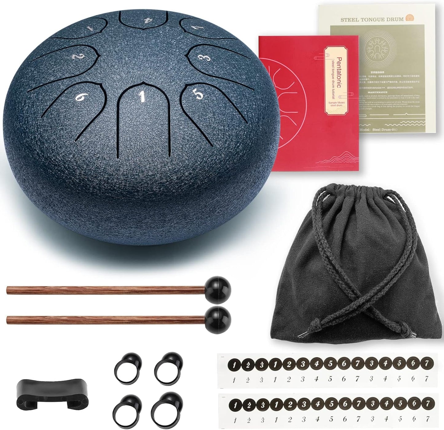 Lronbird Steel Tongue Drum Percussion, 6 Inch 8 Notes Musical Instruments, Music Gifts for Family Friends (Malachite)