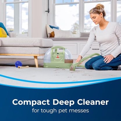 BISSELL - Portable Carpet Cleaner - Little Green Carpet & Upholstery Machine - 48oz Capacity with Stain Brush and self-Cleaning Hydro-Rinse Tool for Home and Automotive use