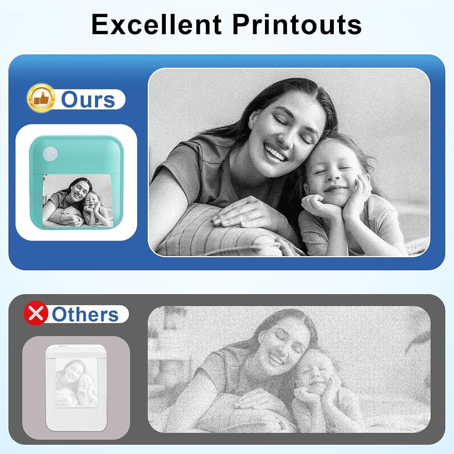 Label Maker Machine with Tape - Thermal Label Printer Bluetooth Label Maker Machine, Mini Printer Sticker Maker for Home, Kitchen, School, Office Organization with 2 Rolls Paper (Green)