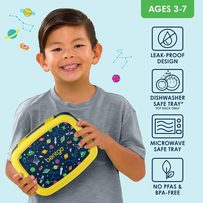 Bentgo Kids Prints (Unicorn) - Leak-Proof, 5-Compartment Bento-Style Kids Lunch Box - Ideal Portion Sizes for Ages 3 to 7 - BPA-Free and Food-Safe Materials