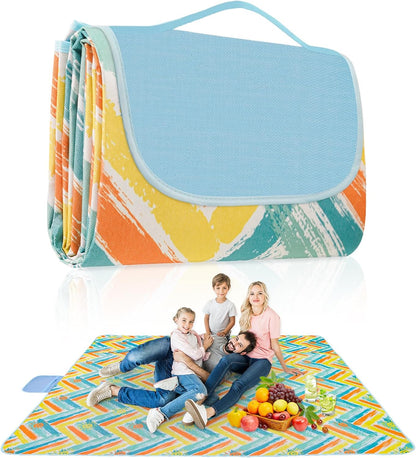 Habaylin Picnic Blanket Large, 79"X79" Waterproof Extra Large Beach Blanket, Foldable Picnic Blanket for Hiking, Party, Camping on Grass Sandproof Handy Picnic Mat