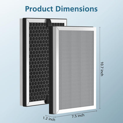 4 Pack JF260 Filter Replacement Compatible with JF260, JF260S Air Purifier, DeedMo AP-1273, JF260-RF filter, 3-in-1 Pre-Filter, HEPA and Activated Carbon Filtration System