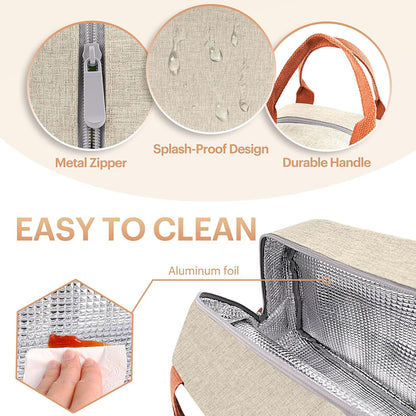Lunch Bag for Women & Men Adult Insulated Lunch Box, Small Leakproof Cooler Food Lunch Containers Reusable High Capacity Lunch Tote Bags for Work, Travel, Outdoor