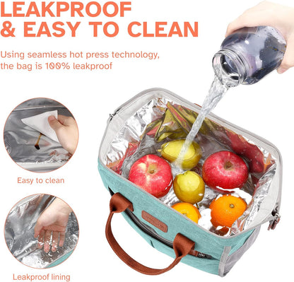 Lunch Bag for Women & Men, Insulated Lunch Box Cooler Tote Bags, Adult Reusable Lunch Boxes with Water Resistant for Work, Travel and Picnic (Grey)