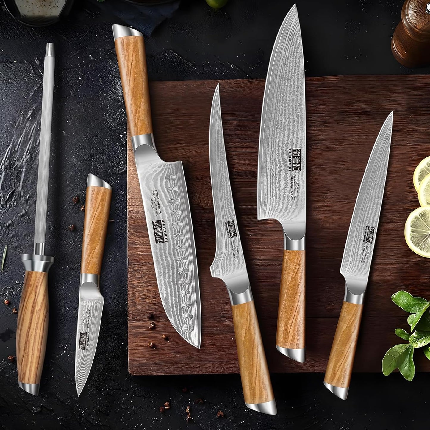 HOSHANHO Damascus Fillet Knife 7 Inch, Professional VG-10 Super Steel Boning Knife, Ultra Sharp Fish Knife with Ergonomic Handle