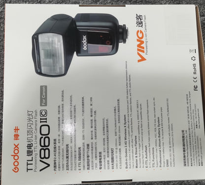 GODOX V860II-C Kit E-TTL High-Speed Sync 1/8000s 2.4G GN60 Li-ion Battery 1.5s Recycle Time Camera Flash Speedlite Light for Canon EOS Cameras (V860II-C)